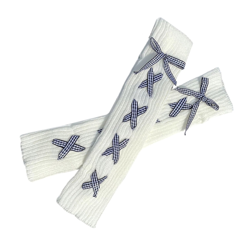 Вязаные гетры женские балетные длинные гетры с лентой для девочек балетные чулки теплые перчатки