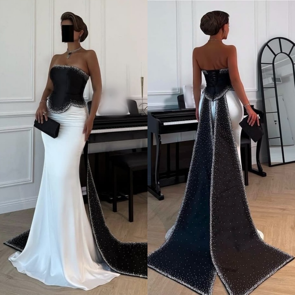 Charmeuse personalizado lantejoulas strass sereia vestidos longos sem alças sob medida ocasião requintado brilho formal noite