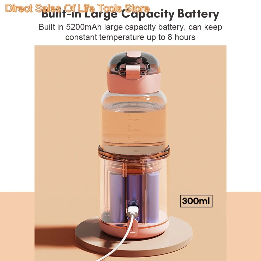 Aquecedor de garrafa portátil para leite do bebê carga usb com temperatura ajustável & display ao ar livre sem fio elétrico aquecedor de água do bebê