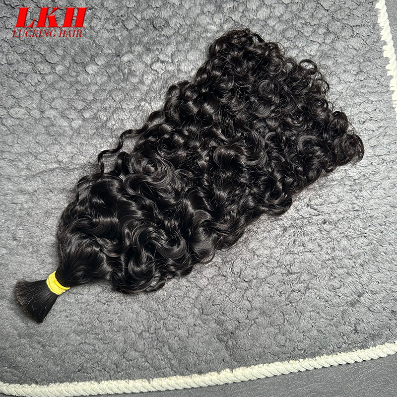 Pas de trame en vrac birman bouclés tressage Extensions de cheveux humains droite profonde lâche eau ondulée 100% non transformés cheveux vietnamiens crus