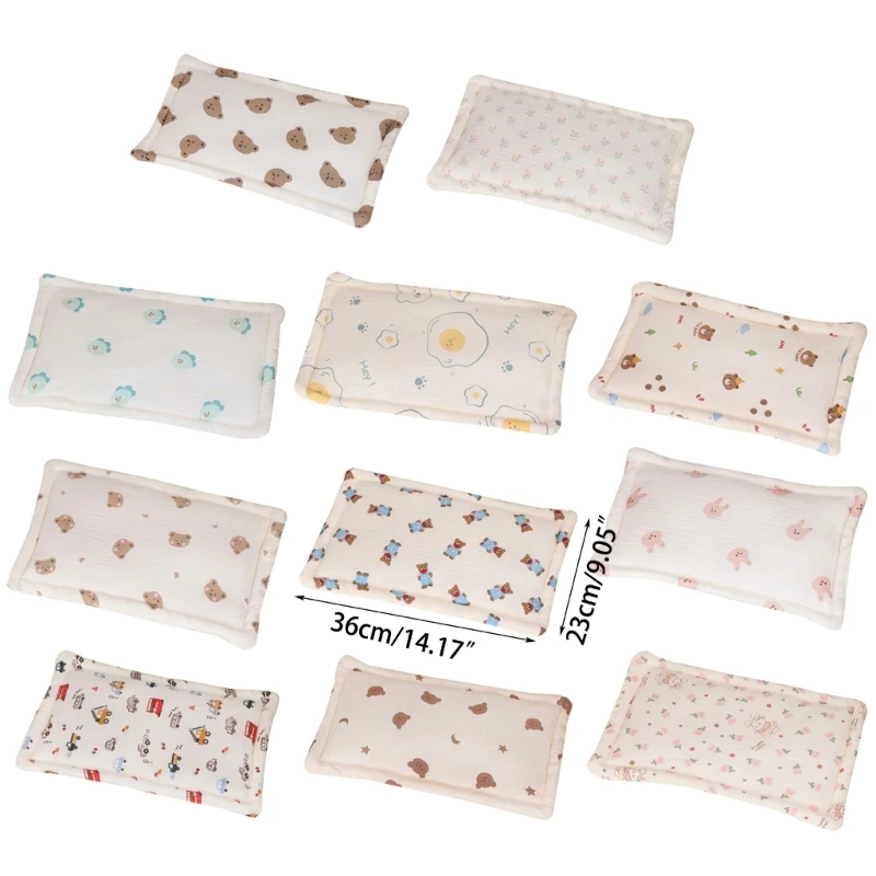 Travesseiro macio e respirável para recém-nascidos, travesseiro de algodão para cama de bebê, fornece descanso confortável para bebês, meninos e meninas, durável