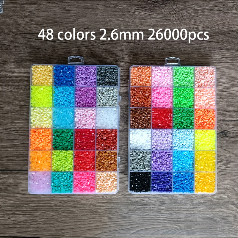 Fuse Beads Kit 24/48 colors 2.6MM 3D Pixel Puzzle Iron Beads Handmade Crafts Decor DIY Make Puzzle High Quality Melting Beads