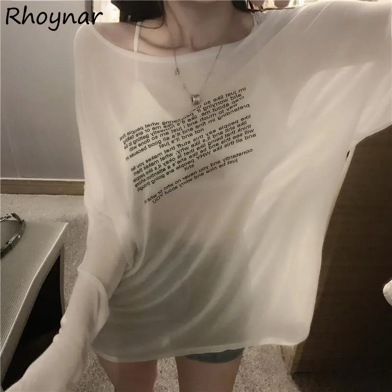 Camisetas holgadas para mujer, diseño Simple con patrón de letras, ropa de verano de estilo coreano, camisetas finas que combinan con todo para estudiantes jóvenes, nueva moda