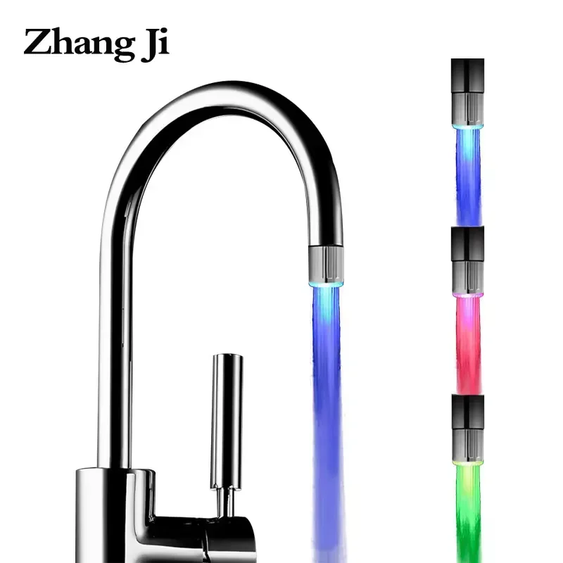 Zhang Ji LED sensible a la temperatura grifo iluminado de 3 colores cocina baño brillo ahorro de agua grifo aireador boquilla ducha