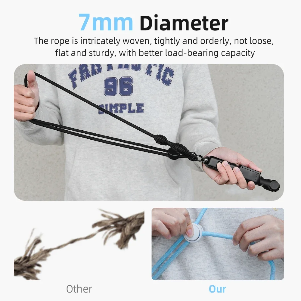 Cordón de cámara para cámara Pocket 3/Insta360 X5 X4/Gopro con correa para el cuello con tornillo de 1/4 pulgadas, cuerda colgante ajustable, accesorio antipérdida