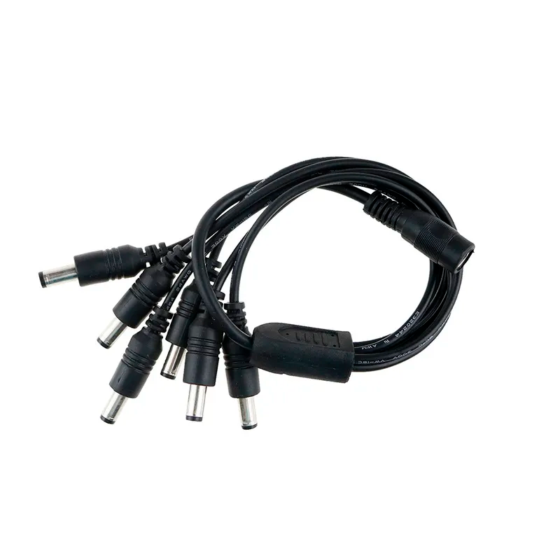 DC-Stromanschluss, 5,5 x 2,1 mm, DC-Stromkabel, 1 Buchse auf 2,3,4,5,6,8 Stecker, Splitter-Adapter für Sicherheits-CCTV-Kamera und LED-Streifen