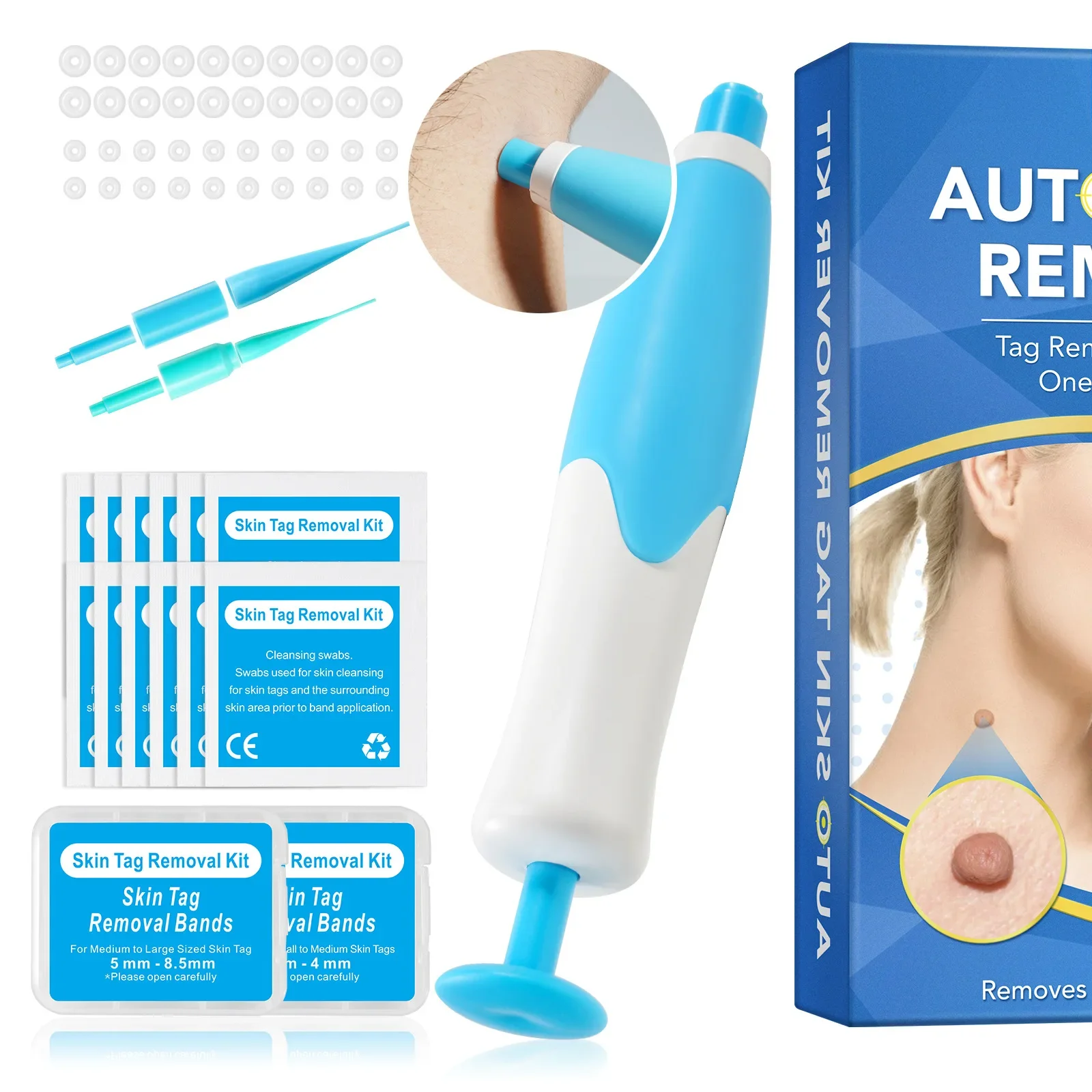 Cabeça dupla verruga remoção caneta conjunto auto pele tag removedor indolor toupeira verruga pele tag remoção kit cuidados com a pele ferramenta de beleza venda quente