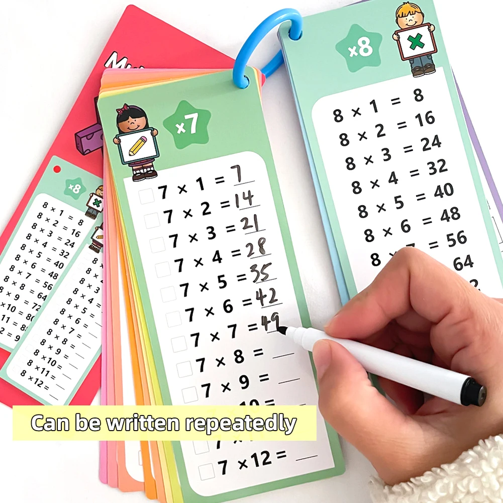 0-12 Grafici di moltiplicazione, Schede da tavolo dei tempi, Strumento di apprendimento matematico con controllo automatico, Pratica di calcolo rapido Flashcard matematico