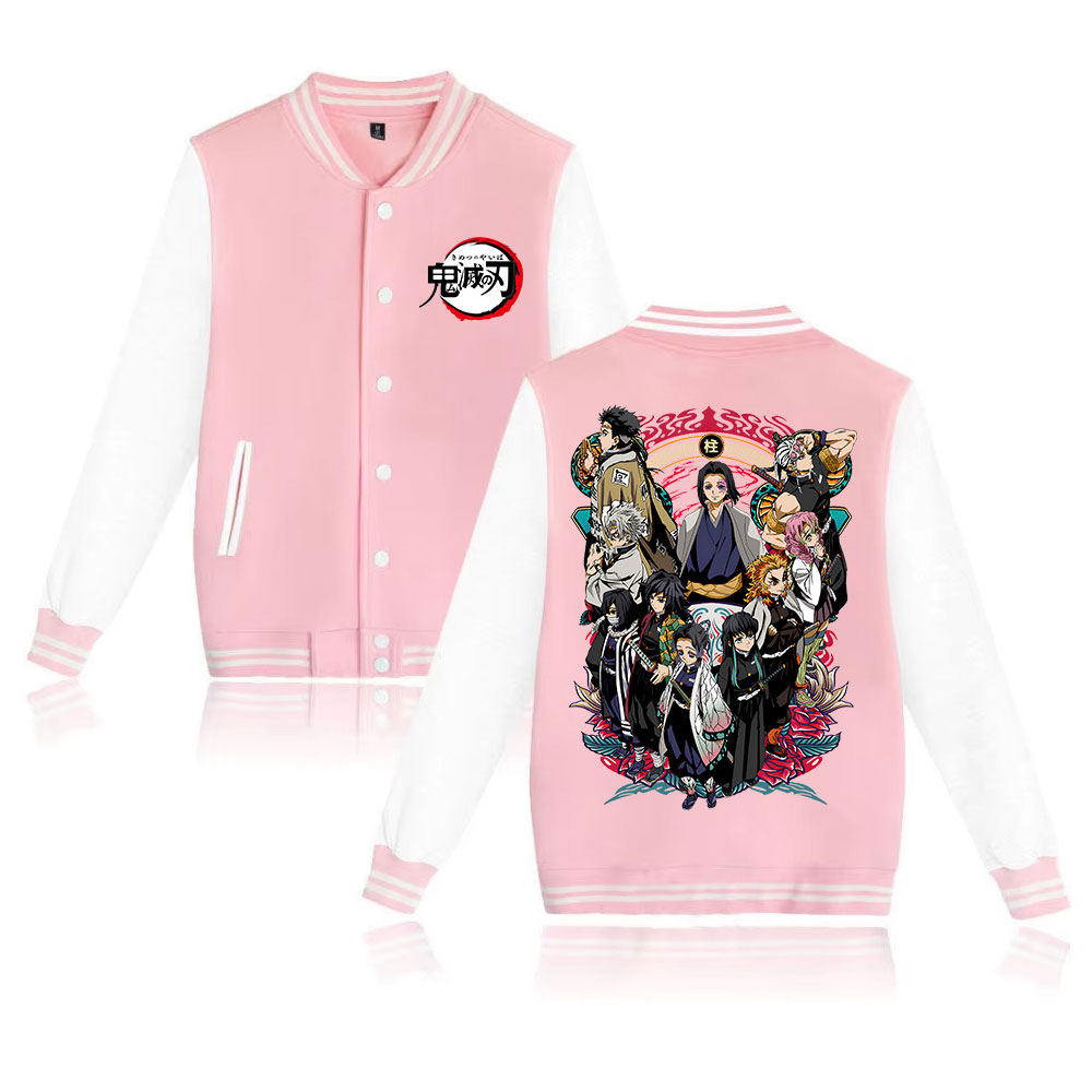 Demon Slayer Baseball Uniform Jacket Women Men Anime Baseball Jackets for Fans Gift