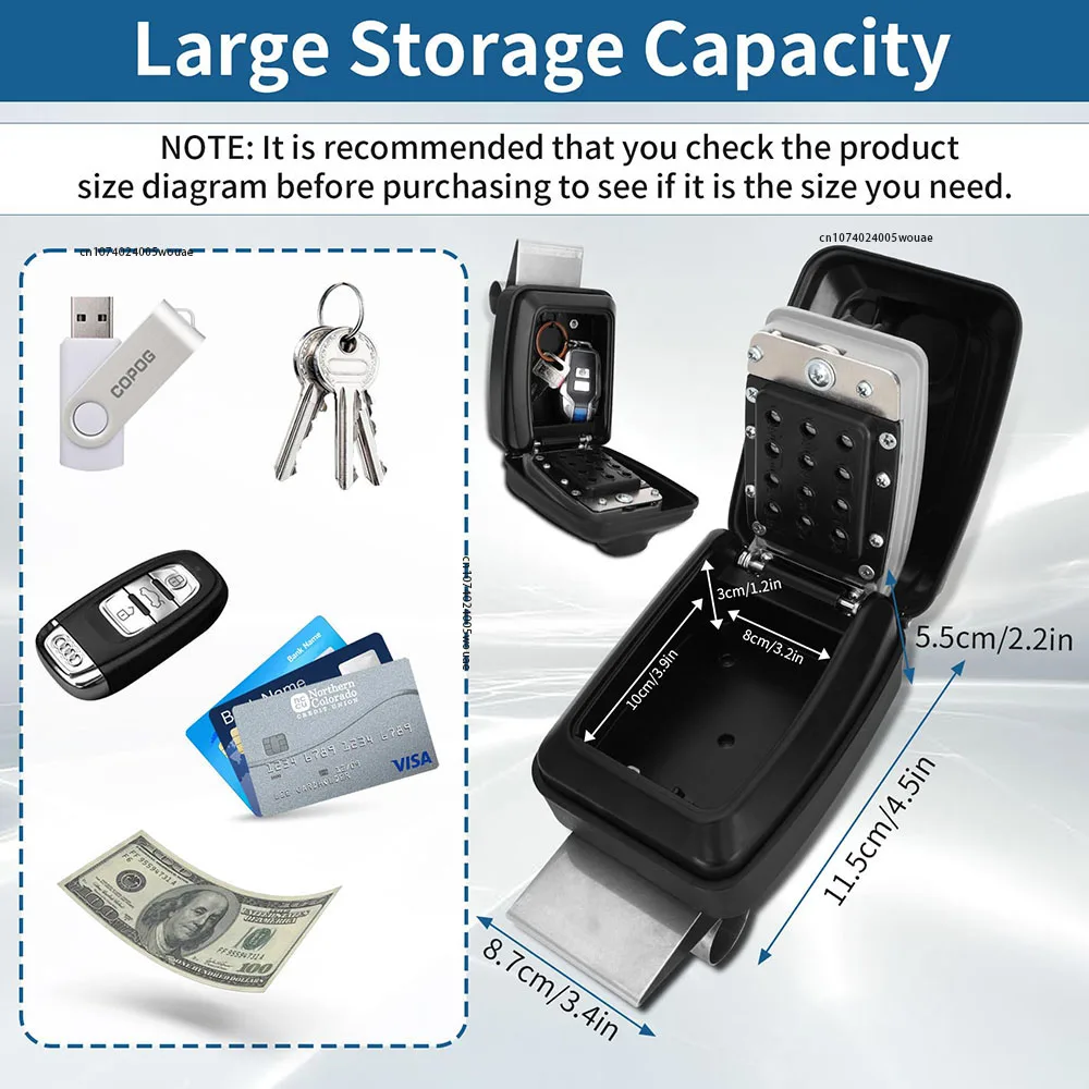 Car Window Lock Box for Black Portable Lockbox for Car Keys Car Key Lock Box Fit for Ride Share Get Around with Sturdy Large