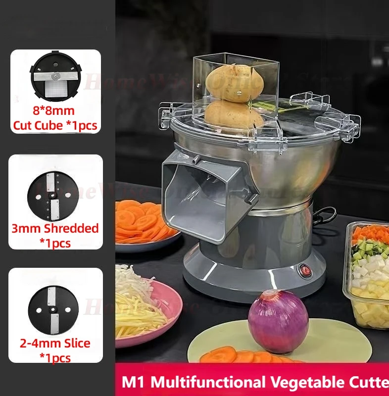 HomeWare Multifunctional Vegetable Cutter Fruit Cutting Maker Cube Cutting Shredding Slicing large-caliber inlet Food processor
