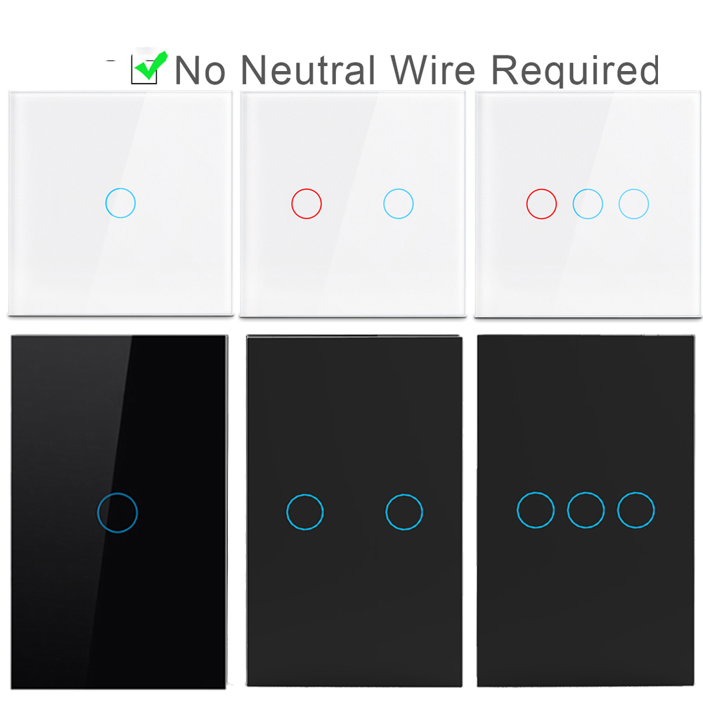 สวิทช์สัมผัส EU US LED แผงคริสตัลแก้วคริสตัลโคมไฟติดผนังสวิทช์ไฟ 1/2/3 Gang AC100-240V LED Sensor สวิทช์ Interruttore