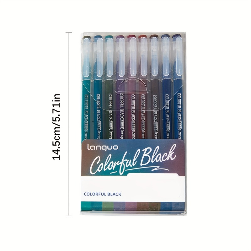 Zestaw 9 długopisów fluorescencyjnych 1.0mm - Grube, bez przebijania długopisy żelowe do notowania, kolorowania, dziennika, artykuły szkolne i biurowe