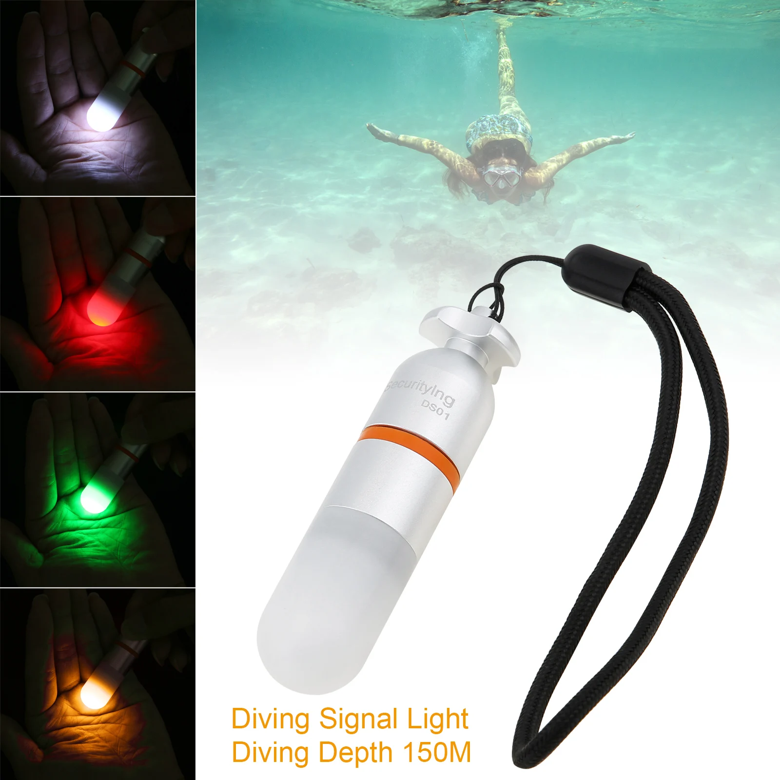 Mini Underwater 150M Scuba Dive Strobe Beacon Diving Signal Light with AAA Battery Night Dive Flashing Marker Light