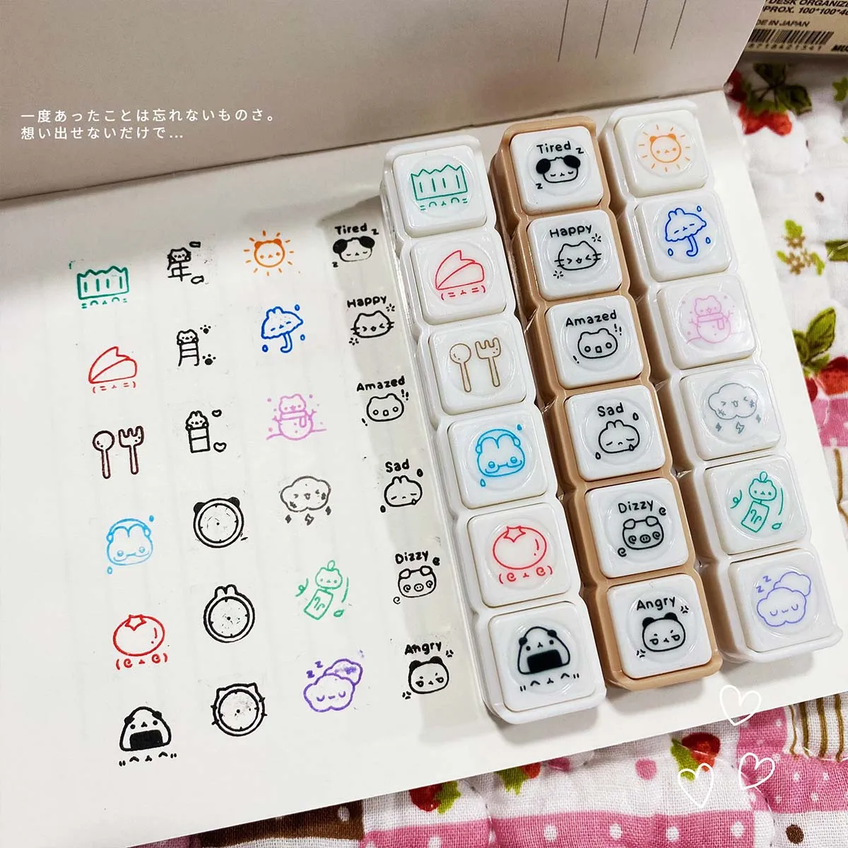 WAKAWAKA かわいいスタンプ装飾スタンプスクラップブッキング用文房具芸術 Diy 工芸品アルバムジャーナルプランナー