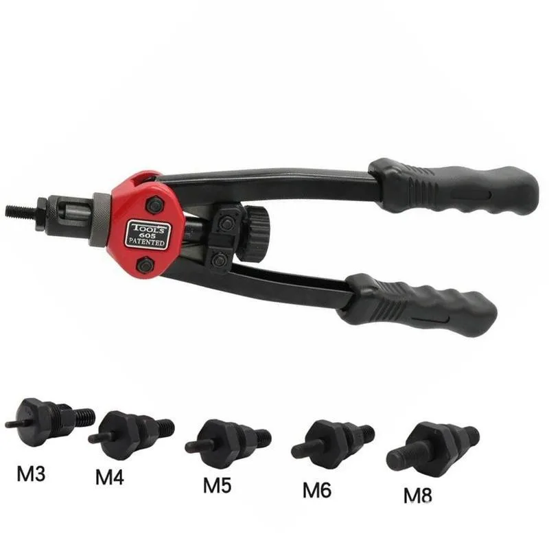 BT-606คู่มือ Riveter Nut เครื่องมือสำหรับ M3-M8มือตาบอด Riveter Gun Rivet Nut Pull Cap อัตโนมัติ Rivet Nut หัว