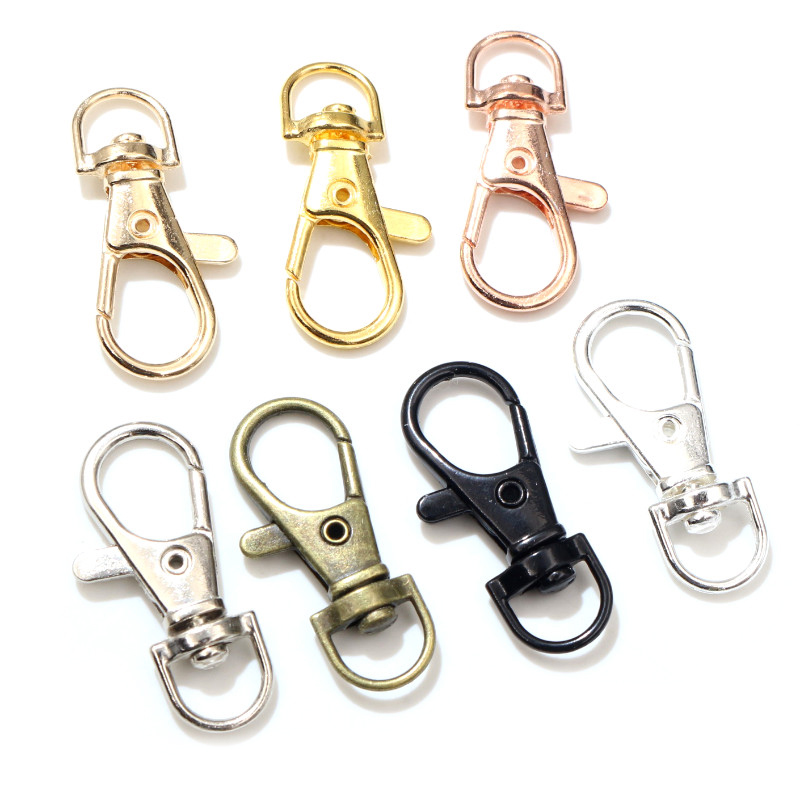 10 Cái/lốc 32Mm 36Mm 38Mm Đồng Rhodium Vàng Mạ Bạc Trang Sức Phát Hiện tôm Hùm Khóa Móc Vòng Cổ & Vòng Tay Dây Chuyền Tự Làm