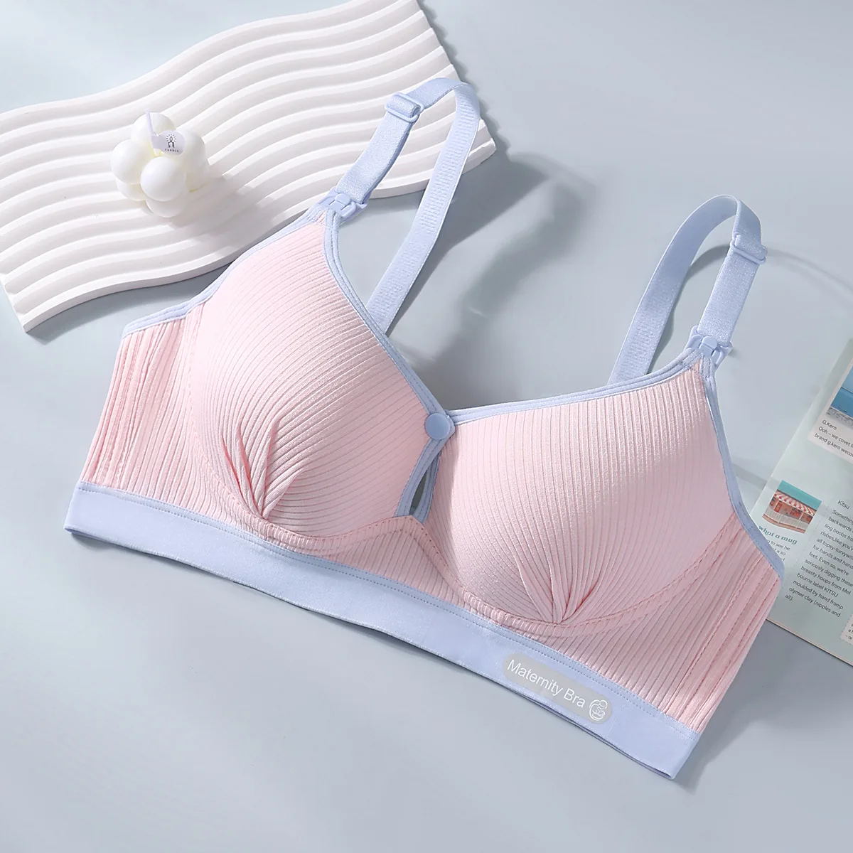Sutiã de enfermagem respirável sem costura feminino para todas as estações push-up puro algodão sem underwire pijamas para grávidas