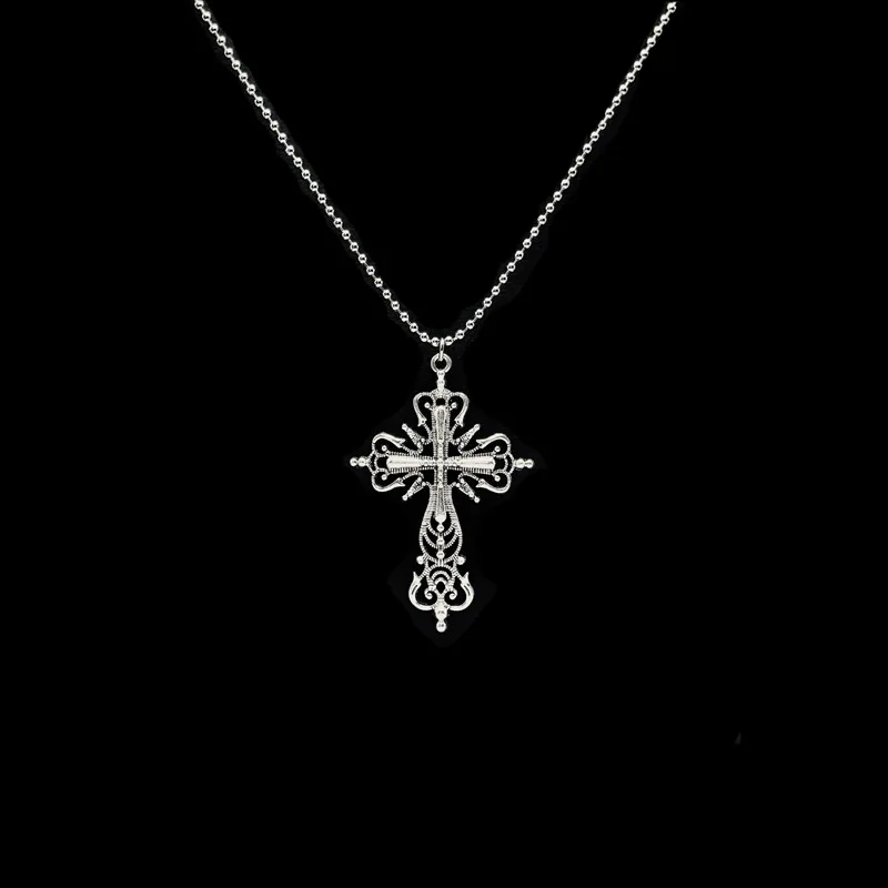 Y2K PunkคริสตัลBig Crossสร้อยคอจี้สําหรับหญิงชายGothicไม่สม่ําเสมอCross Clavicle Chainสร้อยคอความงามเครื่องประดับ