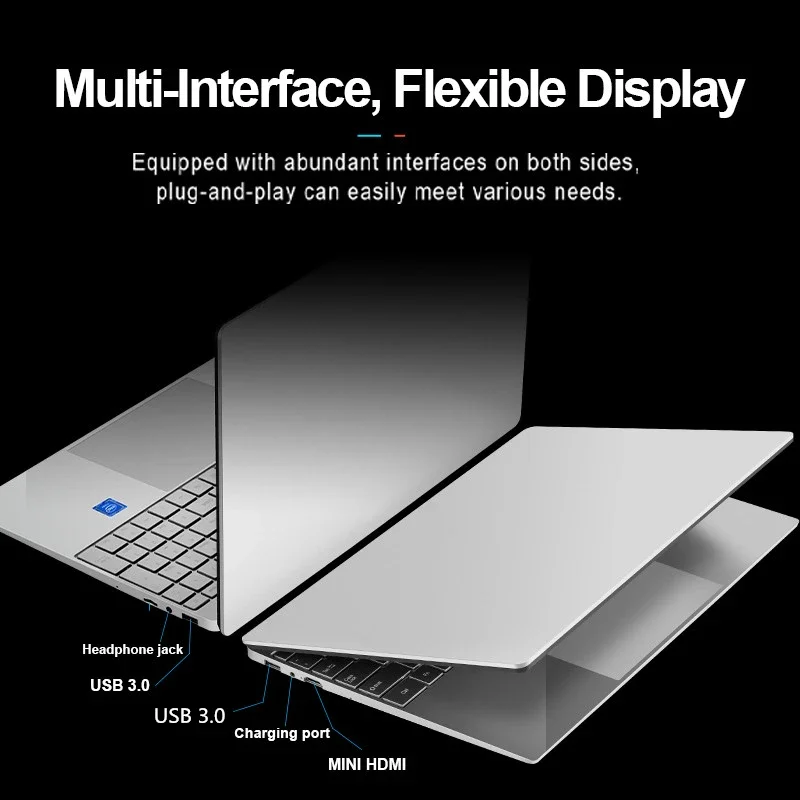 Portable Gaming Laptop with AMD Ryzen 7 2700U, Up to 36GB RAM, 2TB SSD, Bluetooth, Windows 10/11 Pro, and IPS Display
