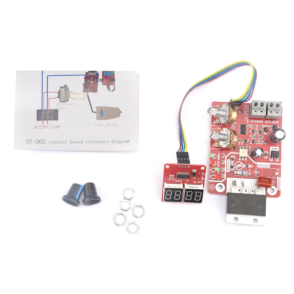 AC9-12V DIY NY-D01 制御ボード 40A/100A スポット溶接機制御ボード溶接機パネル調整時間電流デジタル表示