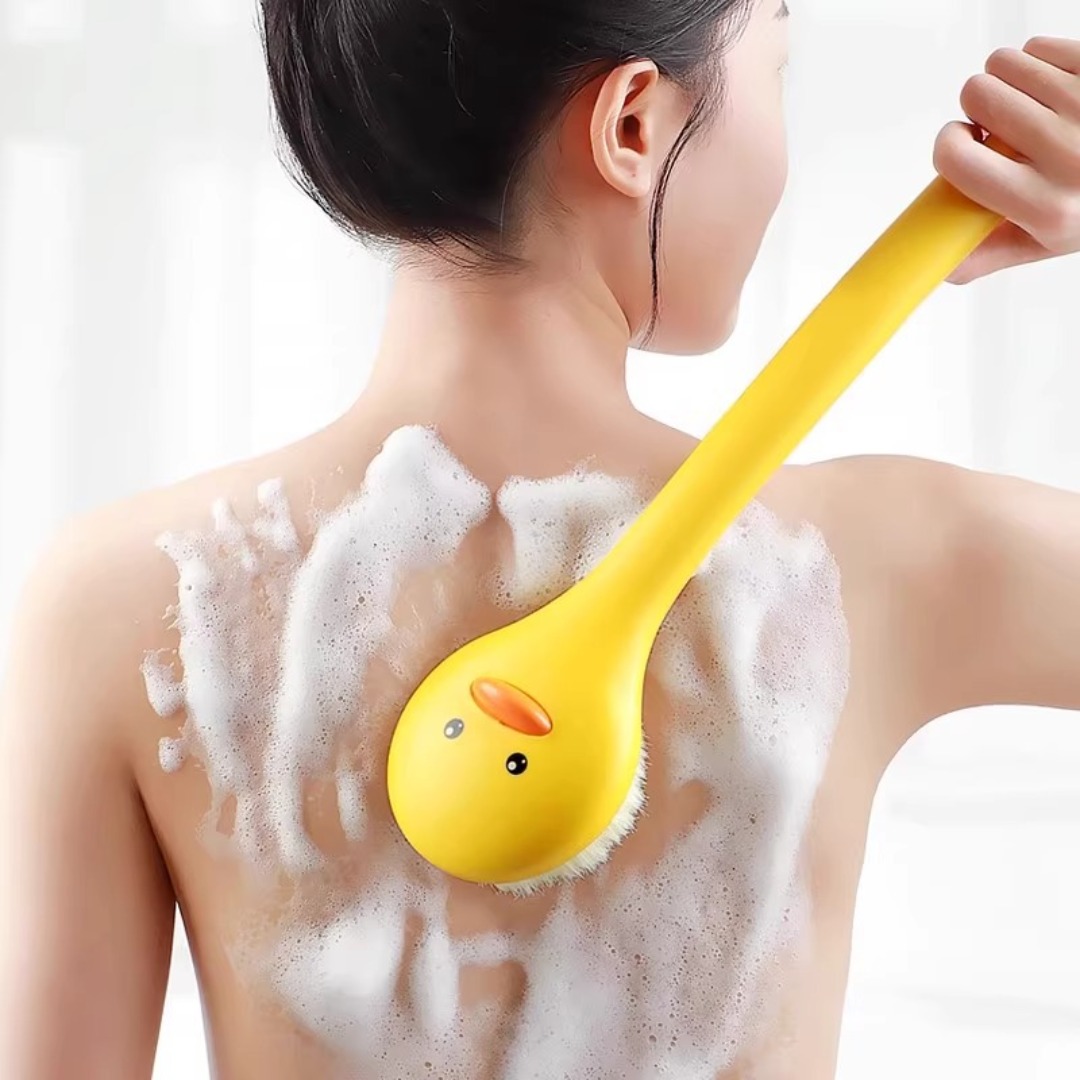 1 шт., мягкая скрубберная щетка для ванны, душа, нейлоновая чистящая щетка с ручкой, отшелушивающий скраб для тела, массажер для кожи, инструменты для ванны
