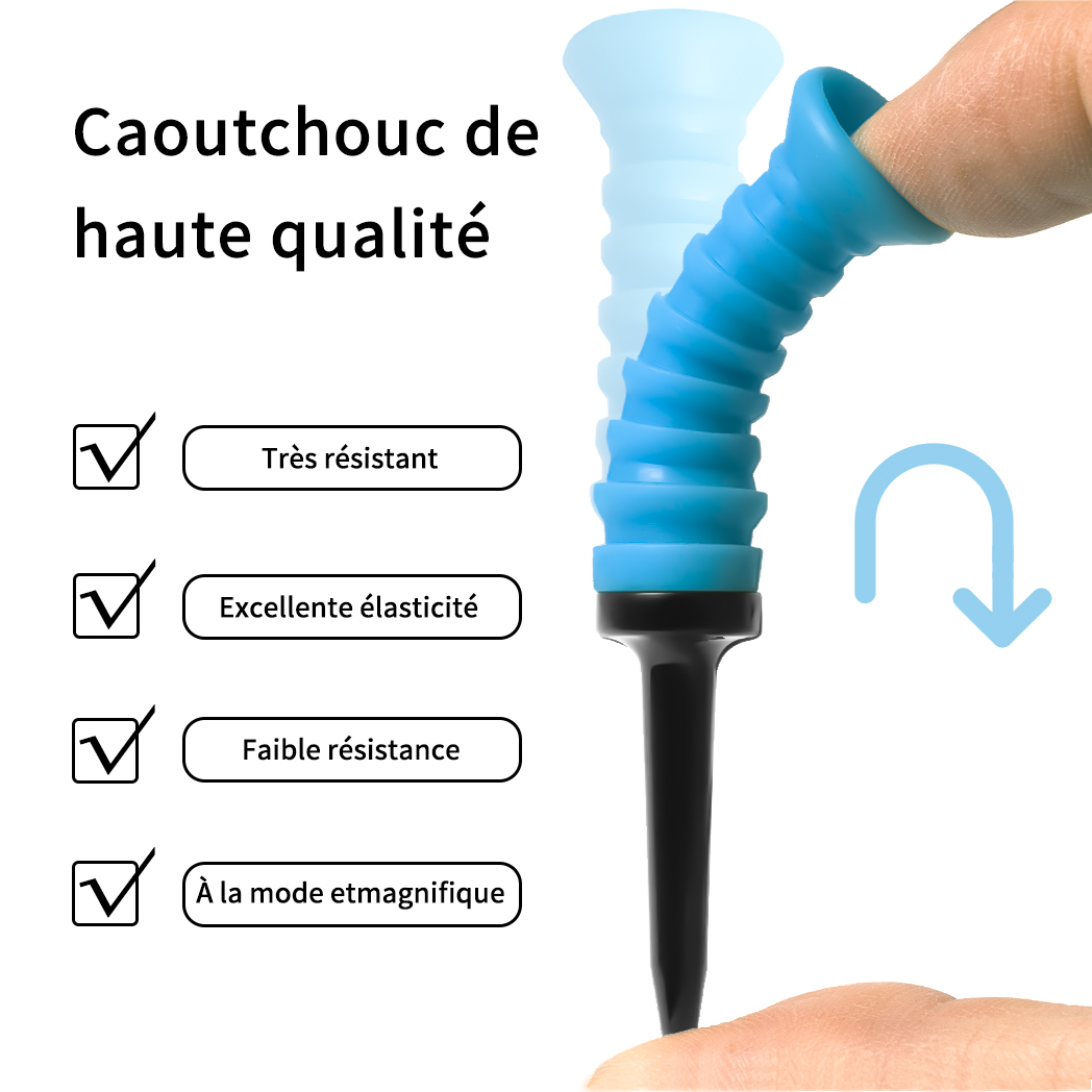 Caiton-Tees de golf en caoutchouc flexibles à 360 °, 3,2 pouces, 81mm, durables, à faible friction, vibrants, multicolores, idéaux pour les golfeurs, 5 pièces