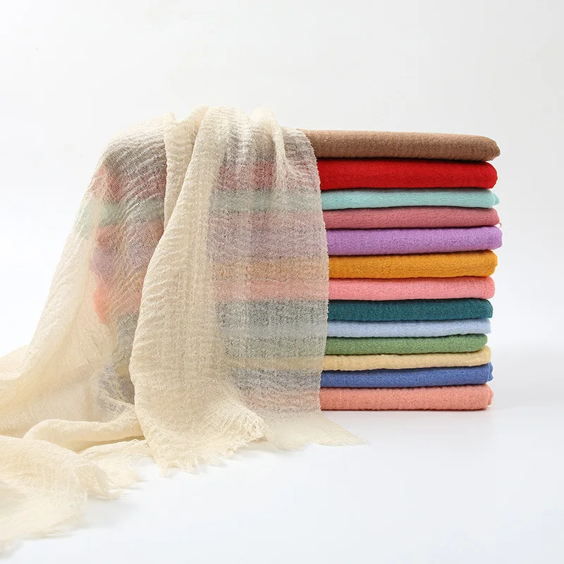 Bufanda de lino y algodón de verano para mujer, bufandas finas con protección solar de Color sólido, chal suave, Foulard de viscosa, chales envolventes para mujer para primavera, nuevo