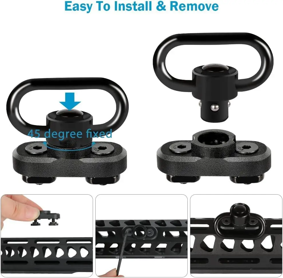 ปืนไรเฟิลสลิงหมุนสตั๊ดอะแดปเตอร์สําหรับ Mlok Rail QUICK RELEASE QD สลิงหมุนอะแดปเตอร์ล่าสัตว์อุปกรณ์เสริม 1.25 นิ้ว