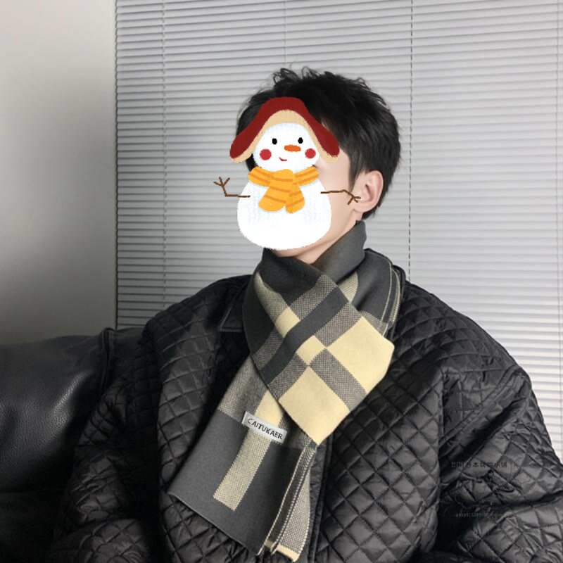 Inverno masculino cachecol manter quente cachecol casual moda marca designers malha lenço retalhos lã caxemira cachecol xale envoltório ac2228
