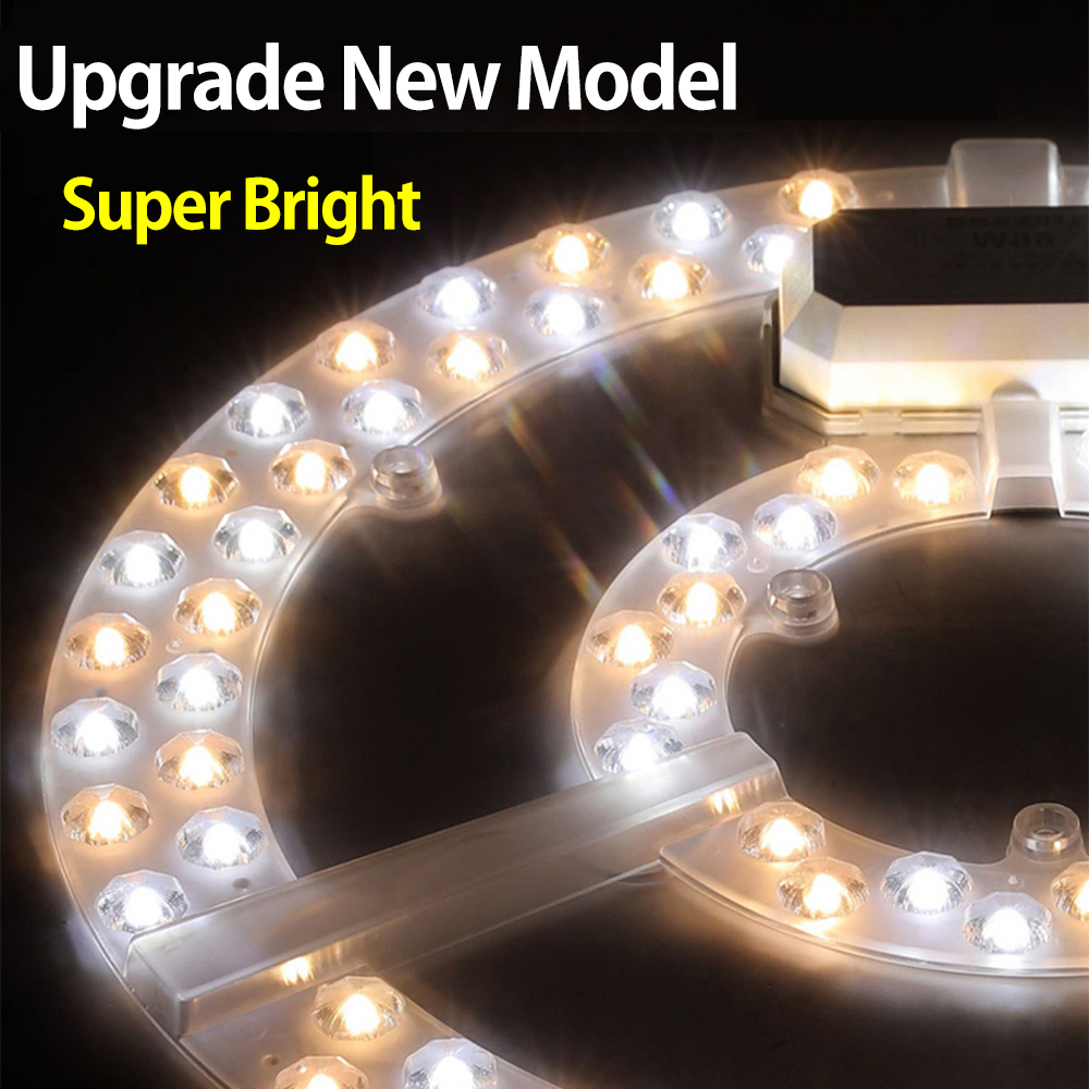 Panel de luz LED, módulo de luz LED de techo de 220V-240V, 24W-120W, tablero de luz LED de repuesto de anillo redondo para iluminación de techo interior