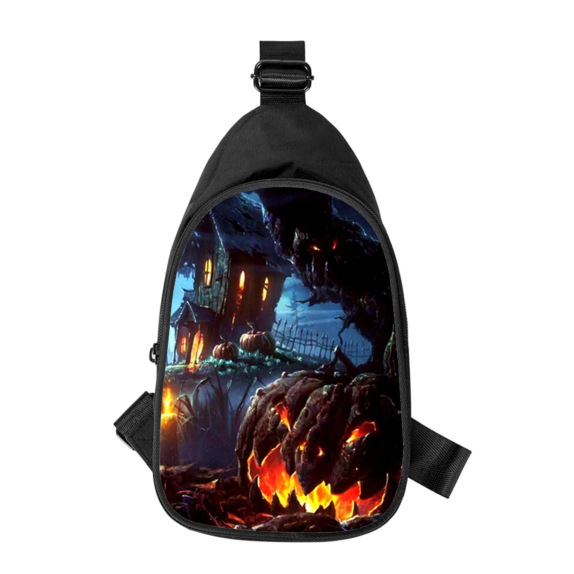 Horror Halloween Geschenk 3D-Druck neue Männer Kreuz Brusttasche diagonal Frauen Umhängetasche Ehemann Schule Taille Pack männliche Brust Pack