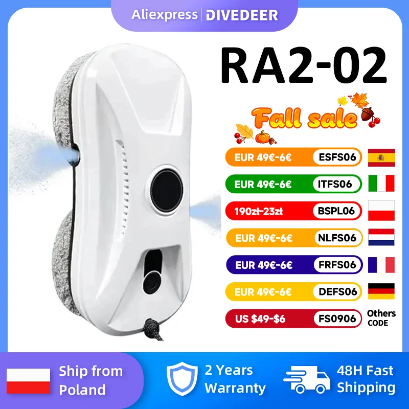 DIVEDEER Intelligenter Fensterreiniger, bidirektionales Doppelspray, neuer Fensterreiniger, automatische Mini-Maschine mit Doppelspray
