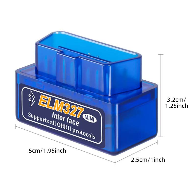 Mini ELM327 V2.1 OBD2 เครื่องสแกนเนอร์รหัสบลูทูธเครื่องมือวินิจฉัยรถยนต์สําหรับ Android/IOS ยานยนต์ Fault Detector