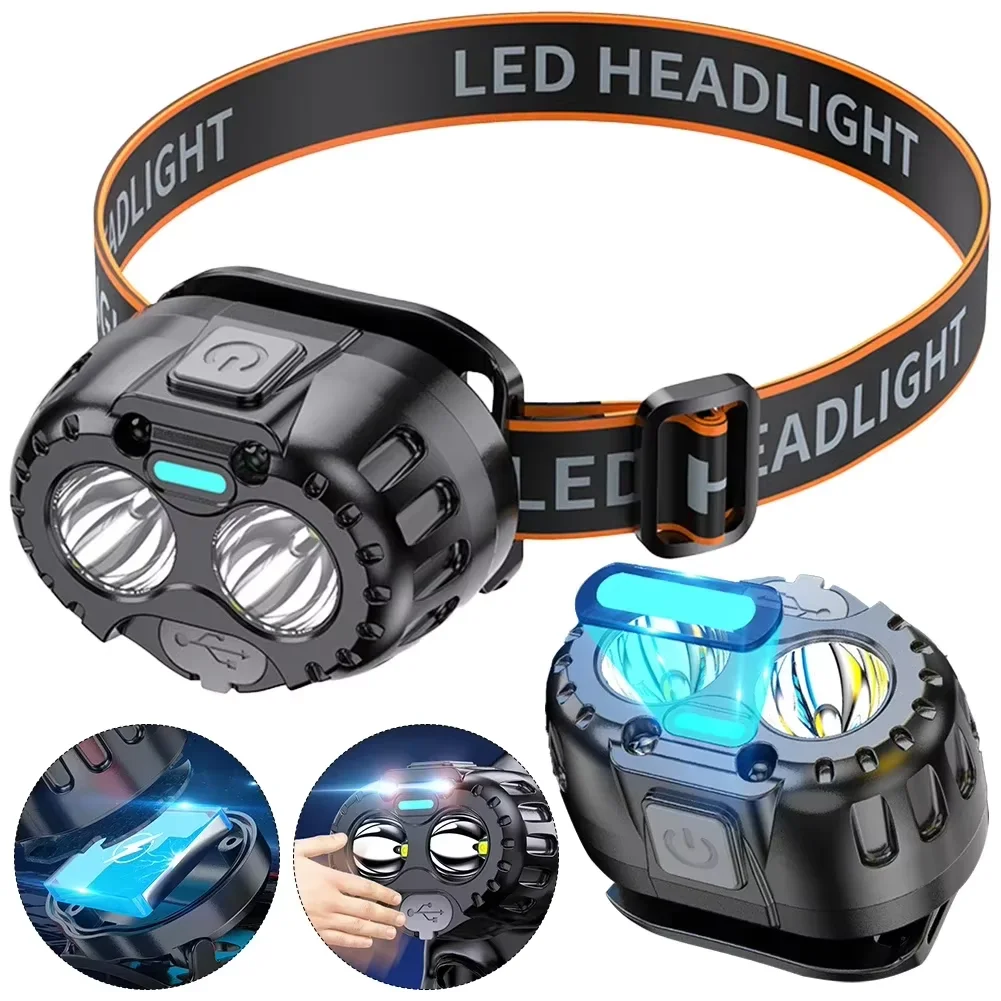ไฟหน้าแบบ LED ที่มีประสิทธิภาพ IPX4 กันน้ําไฟฉายฉุกเฉิน 250LM XPE LED ไฟหน้า 500mAh สําหรับตกปลากลางแจ้ง Camping Hiking