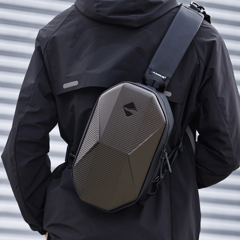 メンズカジュアルトラベルハードシェルクロスボディウエストチェストバッグ大容量シングルショルダースリングバッグトレンディバッグオートバイストリートスタイル
