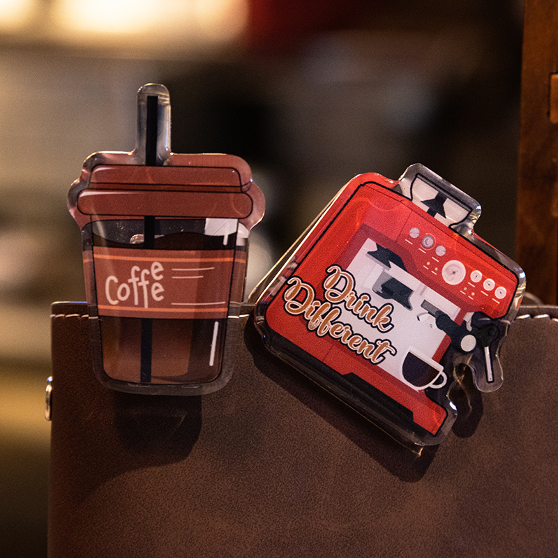 Yoofun 2 Stück niedliche Kaffeezeit-Clips aus Acryl für Tagebuch, Scrapbooking, Planer, Fotonotizen, Schreibwaren