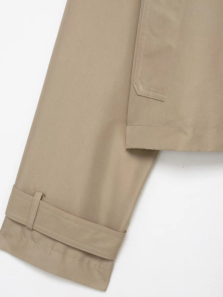 Mode Revers Korte Trenchcoats Vrouwen Double Breasted Zakken Jassen Vrouwelijke Herfst Winter Nieuwe Office Lady Solid Uitloper ﻿