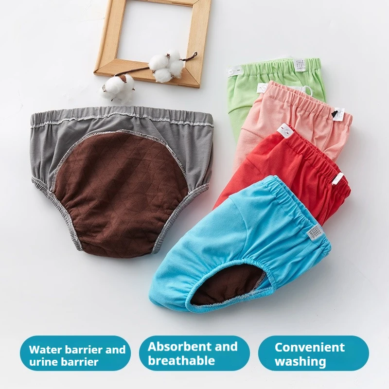 Idosos incontinência roupa interior lavável algodão fralda briefs adulto fralda à prova de vazamento absorvente vazamento de urina bottoms feminino