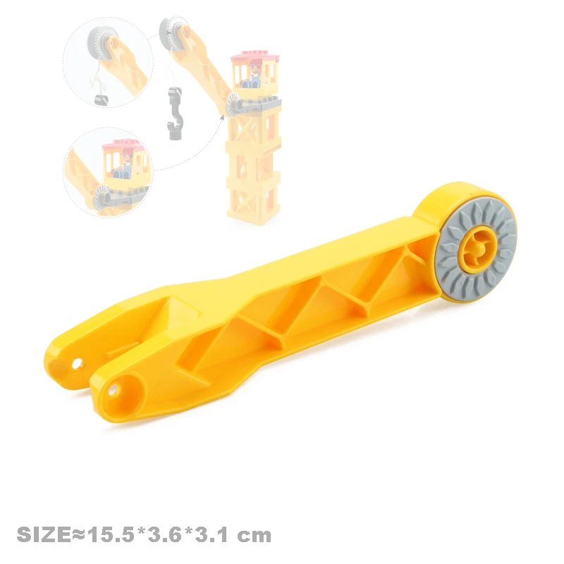 Big Building Block Accessories Compatible Duplos Houses Villas Construction Gear Rotate Connection Children Assembly Parts Toys