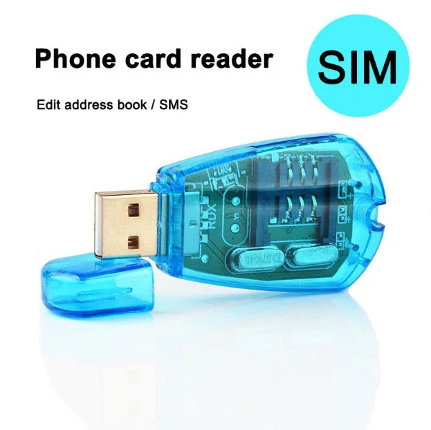 Синий USB-считыватель SIM-карт, комплект копирования/клонника/записи/считывателя SIM-карт GSM CDMA, резервное копирование SMS + CD-диск
