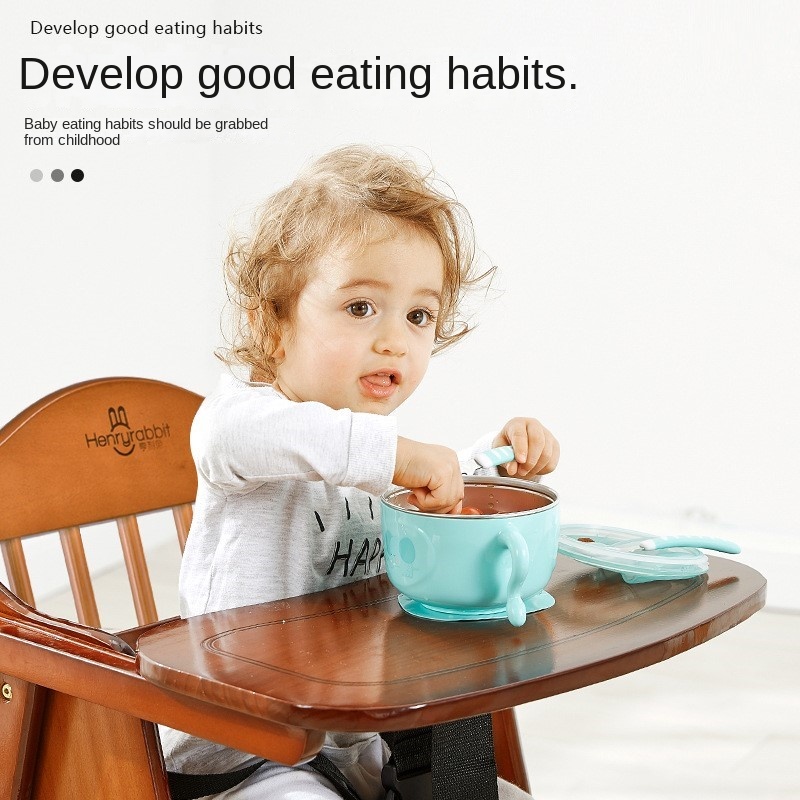 Silla de comedor de haya para bebé, silla de madera maciza para bebé, mesa de comedor para niños, mesa de comedor para el hogar, silla multifuncional plegable 2024