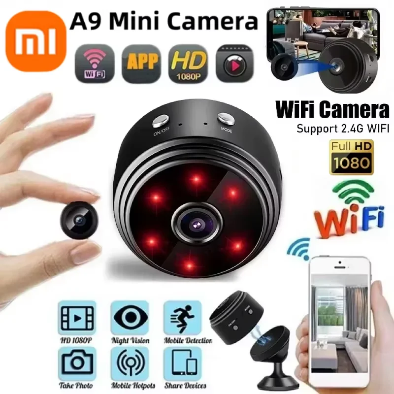 Xiaomi A9 Mini cámara Wifi 1080P HD Monitor de seguridad inalámbrico para el hogar VERSIÓN NOCTURNA protección remota videocámara inteligente nuevo