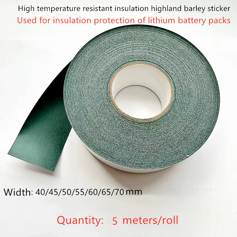 5 meter/rol 18650 21700 lithiumbatterij isolatiesticker, hooglandgerstpapier omwikkeld met zelfklevende achterkant