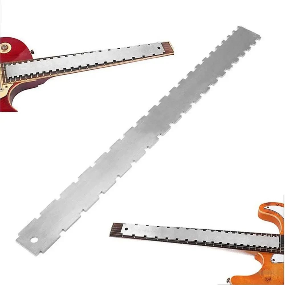 Miwayer Guitar Neck Notched Straight Edge Luthiers Tool with String Action Ruler Gauge For Gibson For Fender Electric Guitar