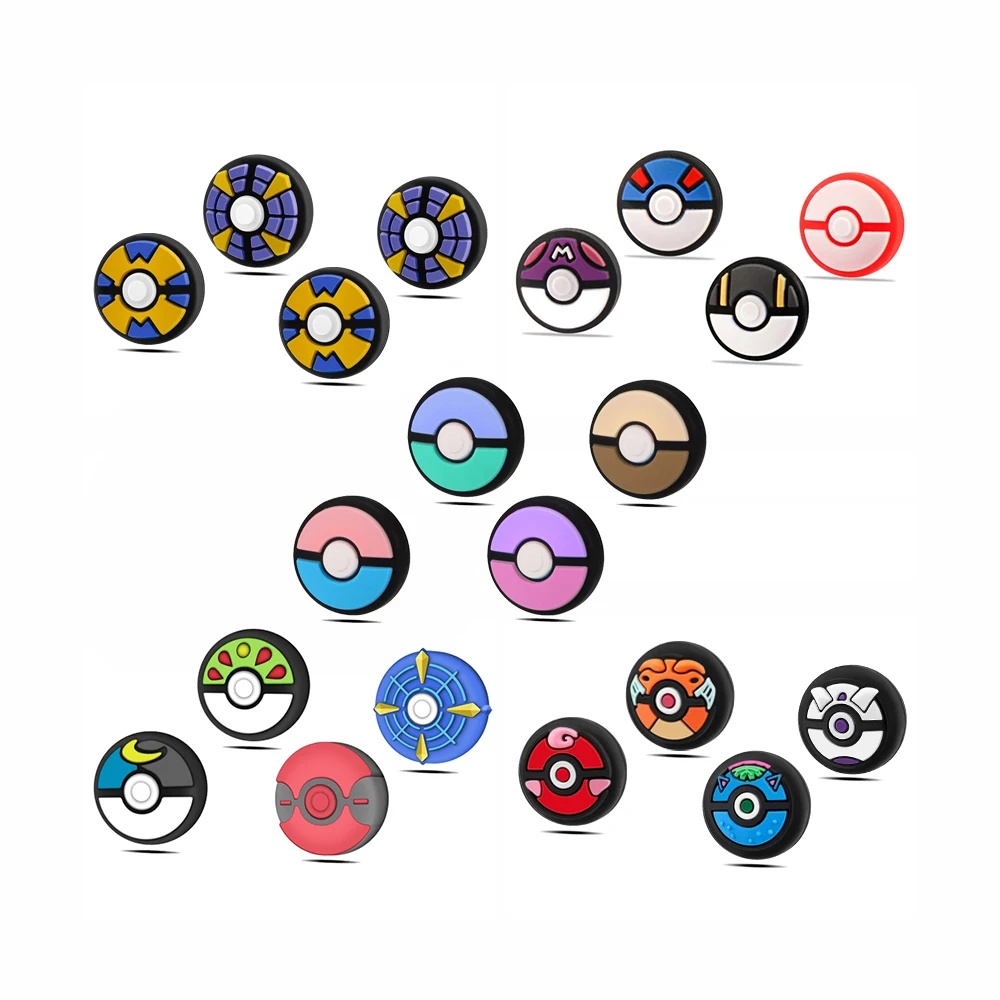 8 個漫画シリコンアナログ親指グリップキャップ Nintendo Switch OLED/Switch Lite/Switch ジョイスティック保護カバーと互換性あり