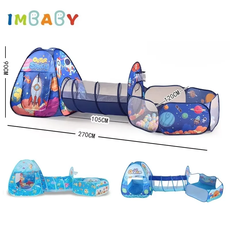 IMBABY NEW 3 в 1, детские шарики, бассейн, игрушечная палатка и туннель для ползания, домашняя детская игровая площадка, складная игровая палатка с шариками для детей