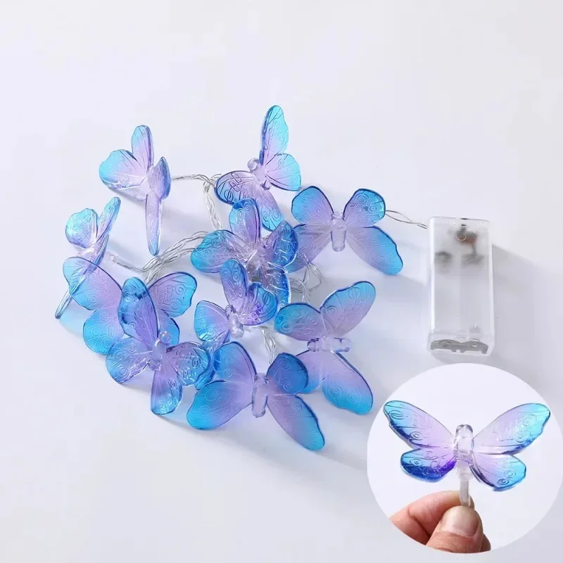 1M 3M LED ผีเสื้อ String ไฟแบตเตอรี่ขับเคลื่อนไฟ Fairy Room Garland ผ้าม่านสาว Xmas Brithday งานแต่งงานตกแต่งบ้าน