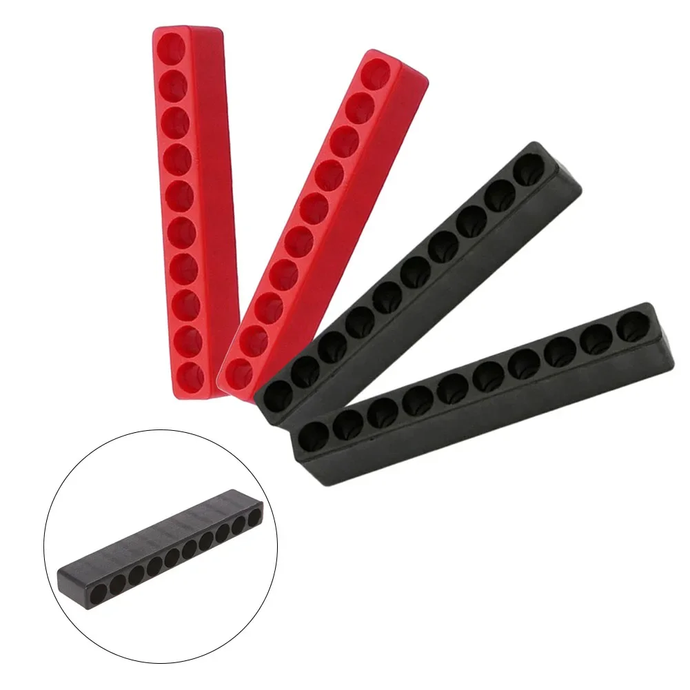 4 pçs 10 buracos chave de fenda bit titular organizador borracha macia 1/4 Polegada hex chave de fenda cabeça broca suporte caso ferramentas elétricas