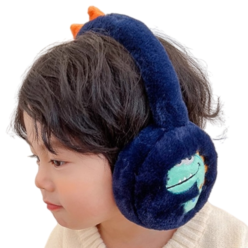 Orejeras felpa para niños y niñas, orejeras dinosaurios dibujos animados, cubiertas cálidas para orejas para envío